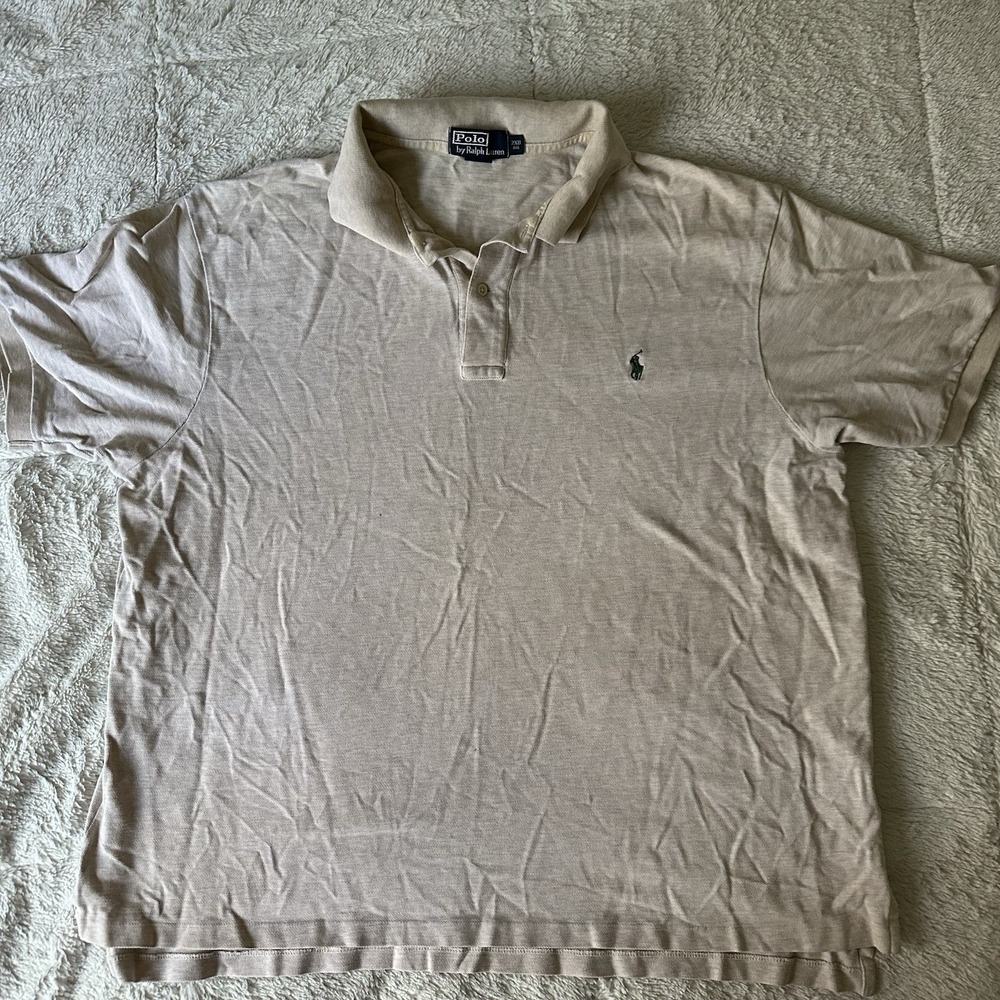 Polo Ralph Lauren Polo Shirt Men's 2XB Tan Short Sleeve Flesh Pony 100% Cotton